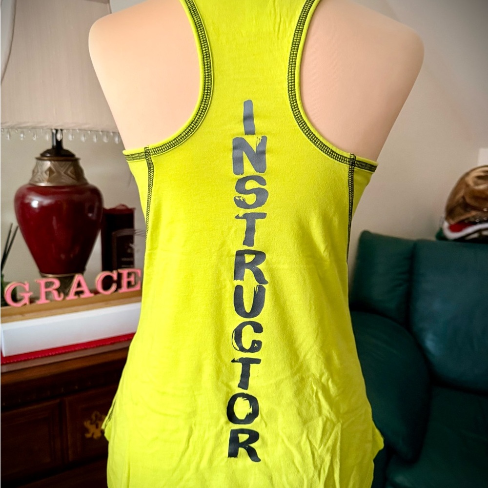 Zumba Instructor Fitness Neon Yellow Love Tank Top